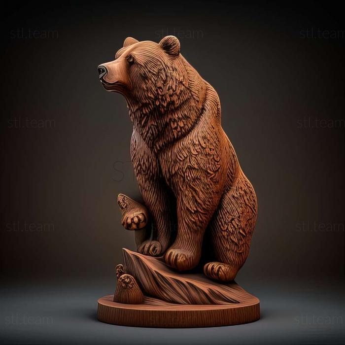 Animals Grizzly on stand